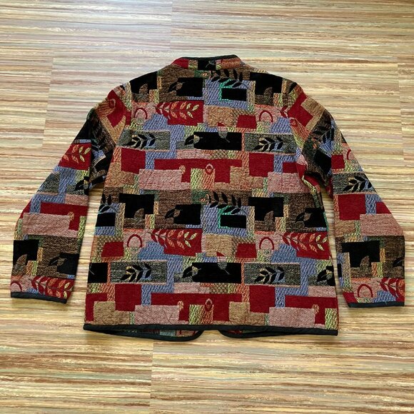 Textured Chenille Patchwork Tapestry Jacket Tradition Country Collection - Picture 6 of 6